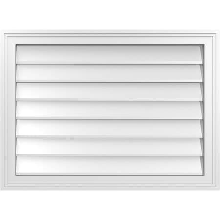 Ekena Millwork Vertical Surface Mount PVC Gable Vnt: Non-Functional, w/2"W x 1-1/2"H, Brickmould Frame, 30"W x 22"H GVPVE30X2202SN